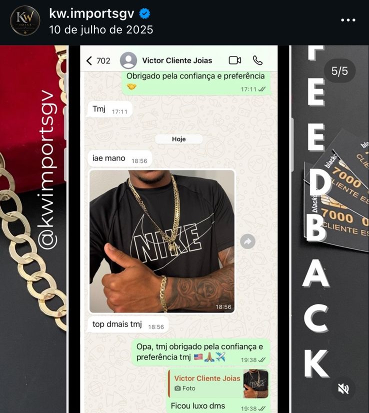 Depoimento de cliente via WhatsApp